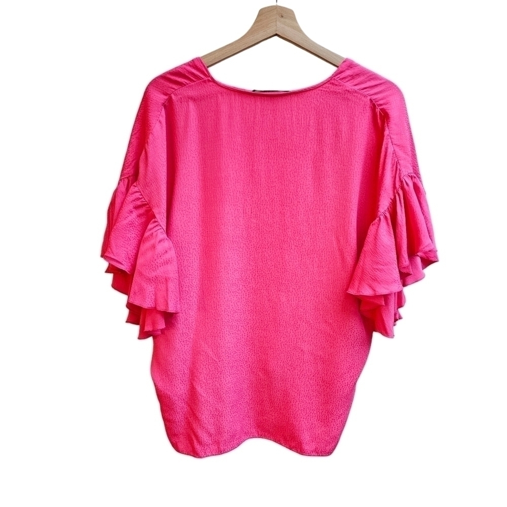 Nissa Pink Over-sized Tunic Blouse with Flutter, Viscose Fabric, Size Medium - Picture 2 of 12
